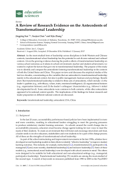 A Review of Research Evidence on the Antecedents of