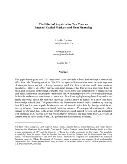 The Effect of Repatriation Tax Costs on Internal Capital Markets and