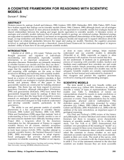 a cognitive framework for reasoning with scientific models