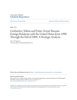 Gorbachev, Yeltsin and Putin - Scholarly Repository