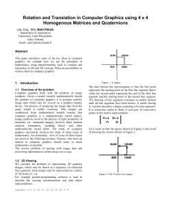 Rotation and Translation in Computer Graphics using 4 x 4