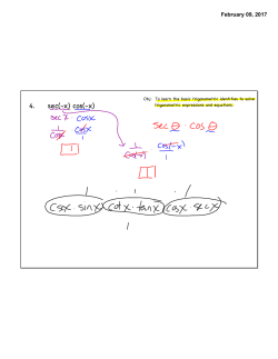 4. sec(-x) cos(-x) - Ottawa Hills Local Schools