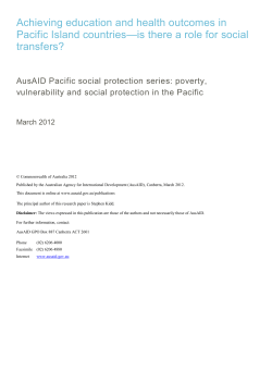 Achieving education and health outcomes in Pacific Island countries