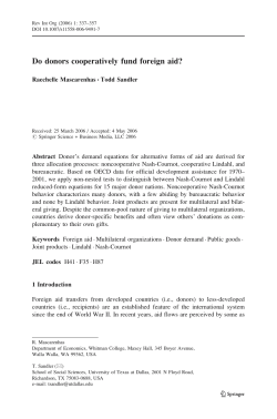 Do donors cooperatively fund foreign aid?