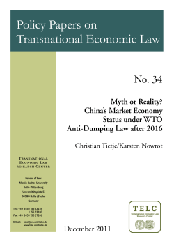 China`s Market Economy Status under