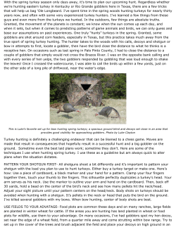 With the spring turkey season only days away, it`s