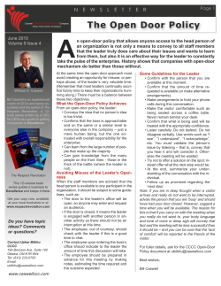 The Open Door Policy - Caswell Corporate Coaching Company