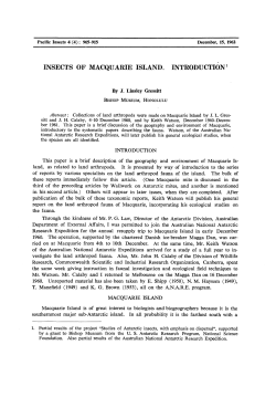 insects of macquarie island. introduction1