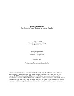 Delayed Ratification: The Domestic Fate of