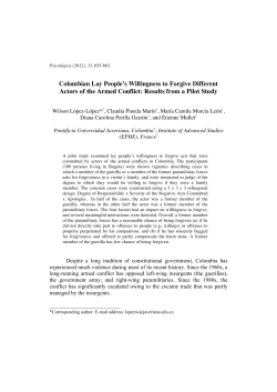 Colombian Lay People`s Willingness to Forgive Different Actors of