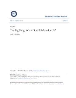 The Big Bang: What Does It Mean for Us?