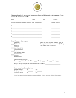 This questionnaire is an essential component of successful
