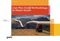 Cost Plus Tariff Methodology in Water Sector