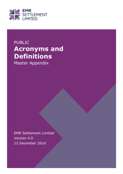 Acronyms and Definitions