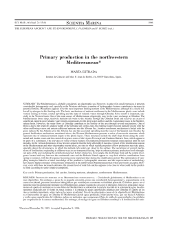 Primary production in the northwestern Mediterranean - ICM-CSIC