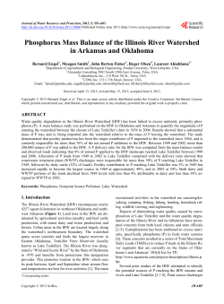 Phosphorus Mass Balance of the Illinois River Watershed in