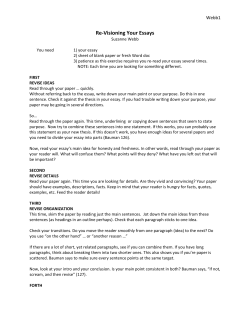 Re-Visioning Your Essays