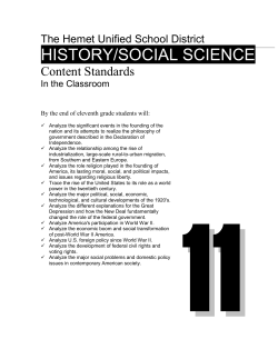 HISTORY/SOCIAL SCIENCE STANDARDS
