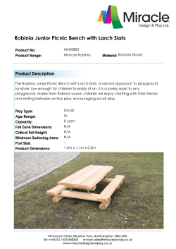 Robinia Junior Picnic Bench with Larch Slats