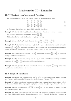 Mathematics II &ndash; Examples