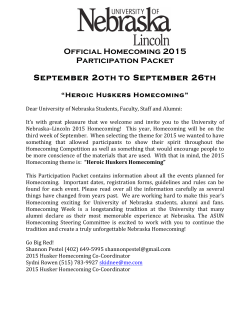 Official Homecoming 2015 Participation Packet September 2oth to