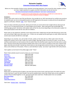 Rainwater Supplies - University of Arizona