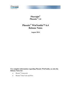 Phoenix WinNonlin&trade; 6.4 Release Notes