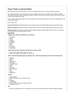 Easy Pasta - Plenty Vegan