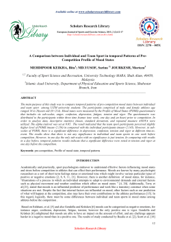 A Comparison between Individual and Team Sport in temporal