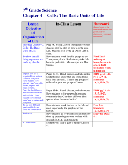 7 Grade Science Chapter 4 Cells: The Basic Units of Life - Ola