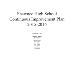 Shawnee High School Continuous Improvement Plan 2015-2016