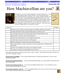 How Machiavellian are you?