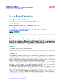 Psychological Nutrition - Scientific Research Publishing