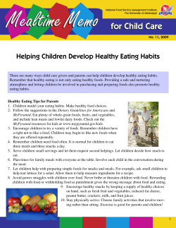 Helping Children Develop Healthy Eating Habits