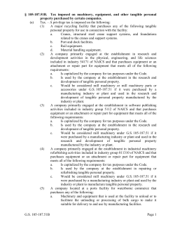 GS 105-187.51B Page 1 &sect; 105-187.51B. Tax imposed on machinery