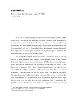 CHAPTER 10 Lessons from East Germany: Labor Mobility