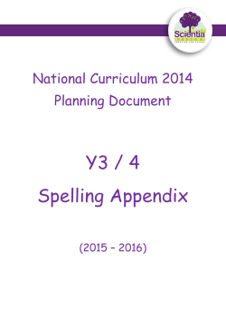 Y3 / 4 Spelling Appendix