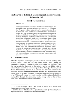 In Search of Eden: A Cosmological Interpretation of Genesis 2–3