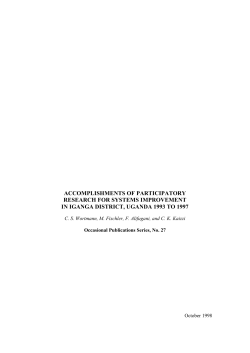 ACCOMPLISHMENTS OF PARTICIPATORY RESEARCH FOR