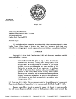 May 6, 2011 Randy Floyd, Vice Chairman Marion County Library