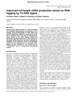 Improved full-length cDNA production based on RNA tagging by T4