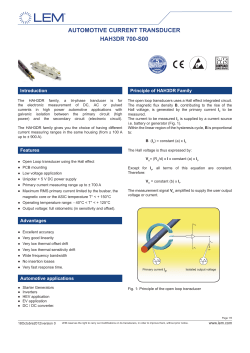 AUTOMOTIVE CURRENT TRANSDUCER HAH3DR 700-S00