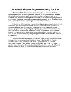 Inclusive Grading and Progress