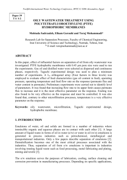Microfiltration of oily waste water using hydrophobic membrane