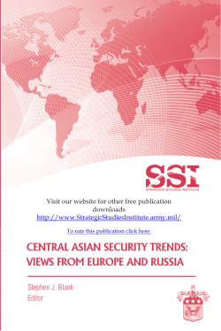 Central Asian Security Trends: Views from Europe and Russia