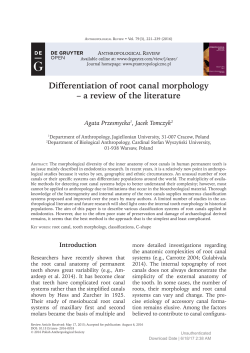 Differentiation of root canal morphology &ndash; a review of the literature