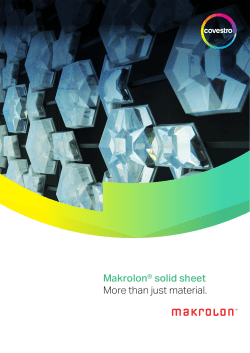 Makrolon solid sheet - more than just Material