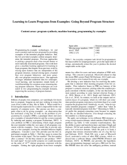 Learning to Learn Programs from Examples: Going Beyond Program