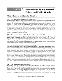 CHAPTER 5| Externalities, Environmental Policy