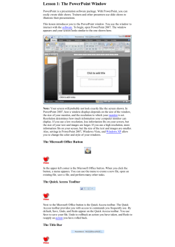 Lesson 1: The PowerPoint Window